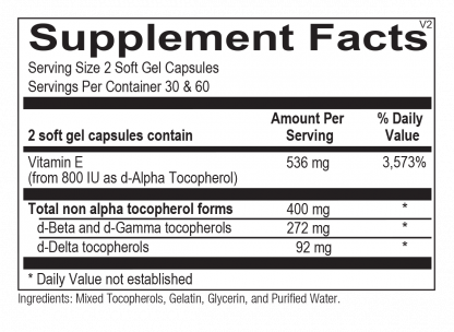 Natural Vitamin E (60 Softgels) - Image 2