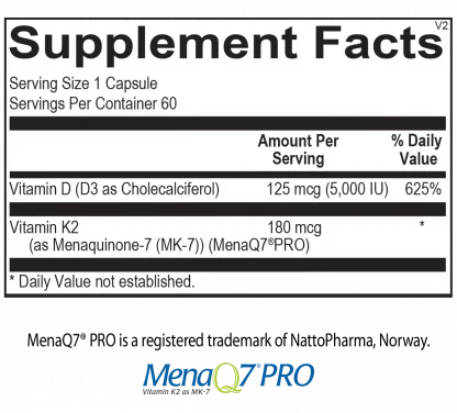 D3 5,000 + Super K2 (60 Capsules) - Image 2